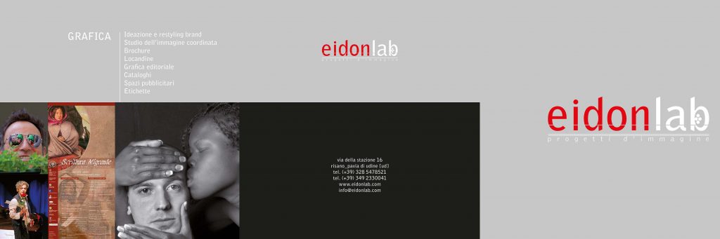 Brochure Eidonlab, cm. 10x10, pieghevole, esterno