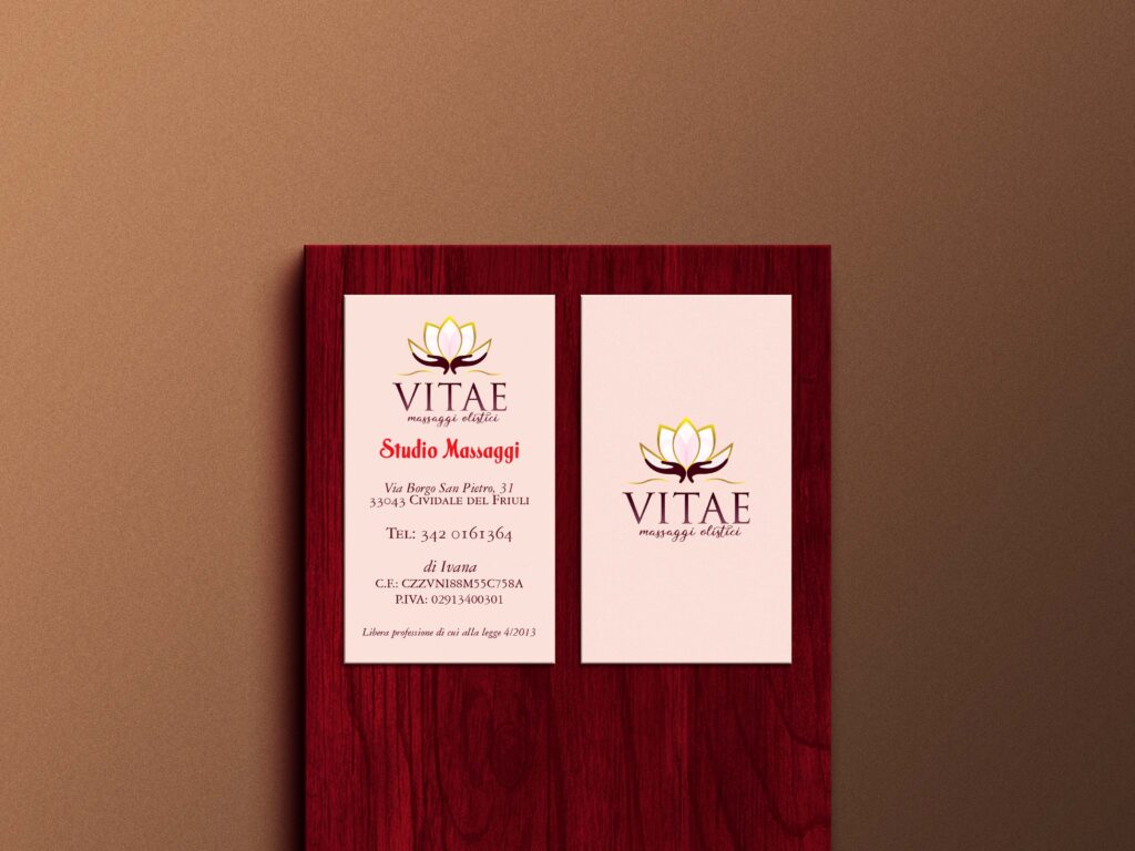 Biglietti da visita Studio Massaggi Vitae cm. 8,5x5,5